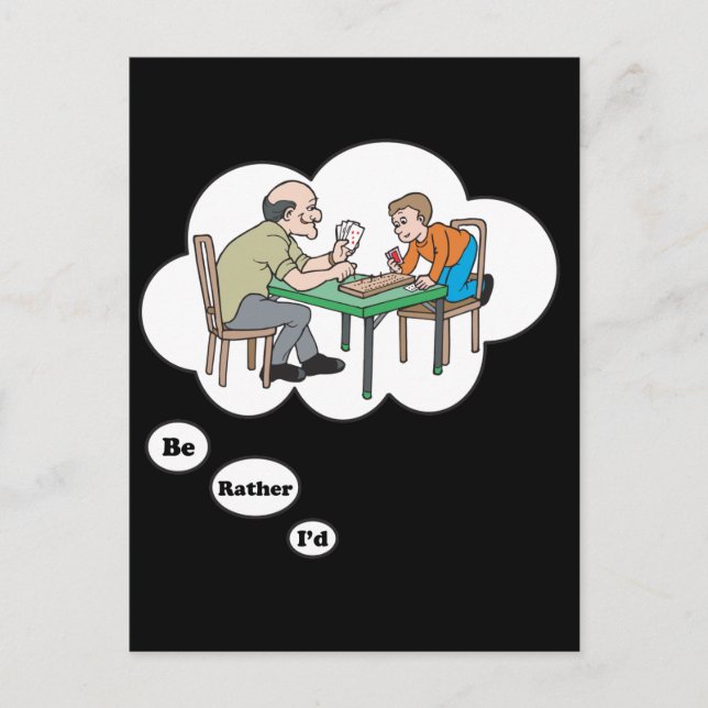 I'd rather be playing Cribbage Postcard (Front)