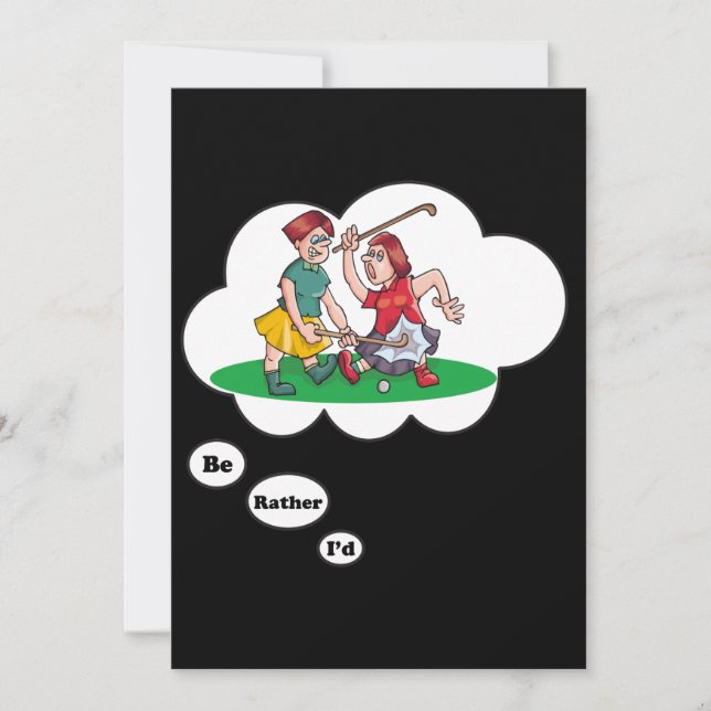 I'd rather be playing Field Hockey 3 Invitation (Front)