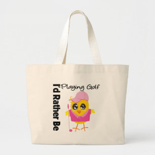 I'd Rather Be Playing Golf Large Tote Bag