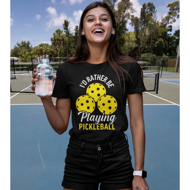I'd Rather Be Playing Pickleball funny Pickleball T-Shirt (Creator Uploaded)