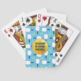 I'd Rather Be Playing Pickleball Paddles Baby Blue Cards