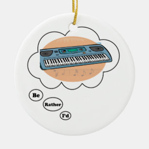i'd rather be playing Synthesizer Ceramic Tree Decoration