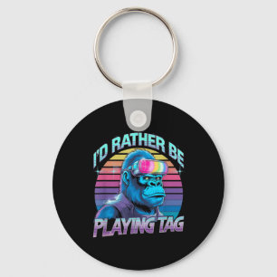 Id Rather Be Playing Tag Gorilla Vr Gamer Gorilla  Key Ring