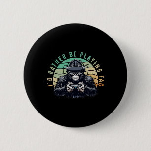 I'd Rather Be Playing Tag Monke Tag Vr Monke Gamer 6 Cm Round Badge