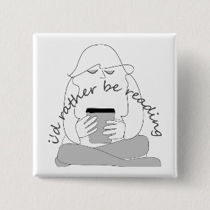 i'd rather be reading 15 cm square badge