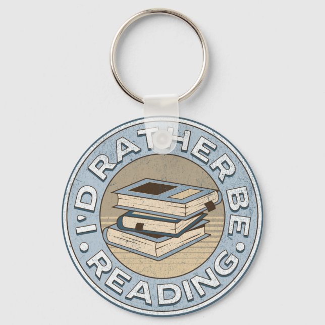 I'd rather be reading key ring (Front)