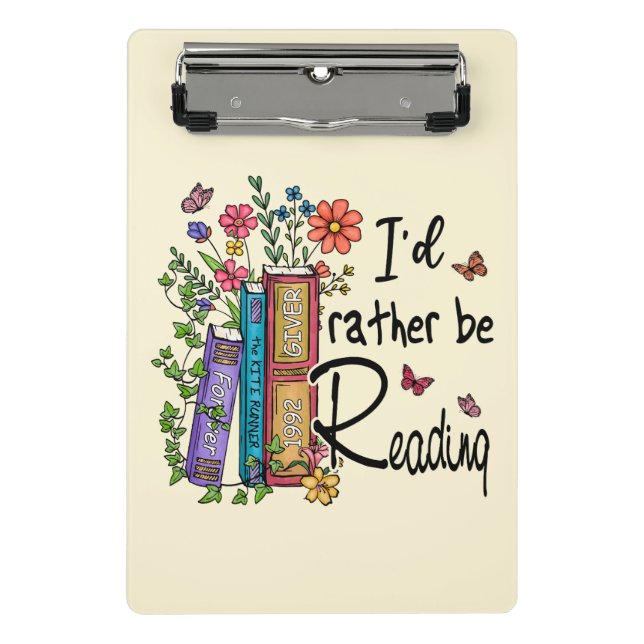 I'd Rather Be Reading Mini Clipboard (Front)