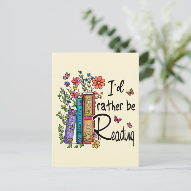 I'd Rather Be Reading Postcard (Standing Front)