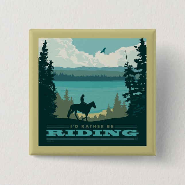 I'd Rather Be Riding 15 Cm Square Badge (Front)