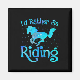 Id Rather Be Riding Funny Horse Equestrian Rider G Magnet