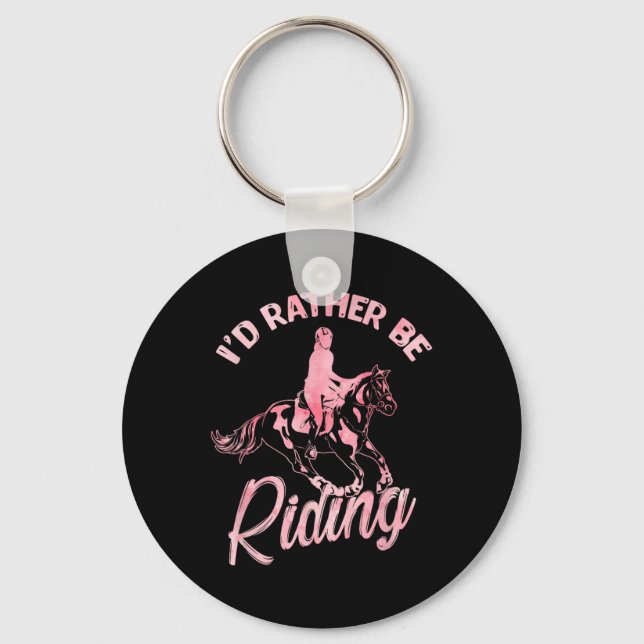 Id Rather Be Riding Horse 2  Key Ring (Front)