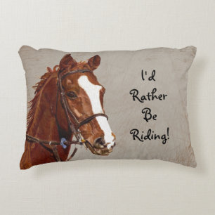 I'd Rather Be Riding Horse Decorative Cushion