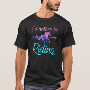 I'd Rather Be Riding Horses Equestrian Rider Vinta T-Shirt