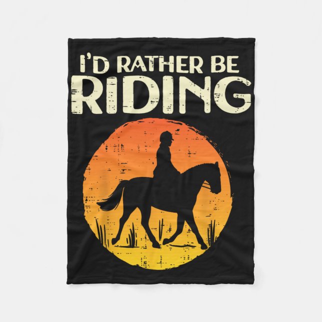 Id Rather Be Riding Susnet Horseck Equestrian Men  Fleece Blanket (Front)