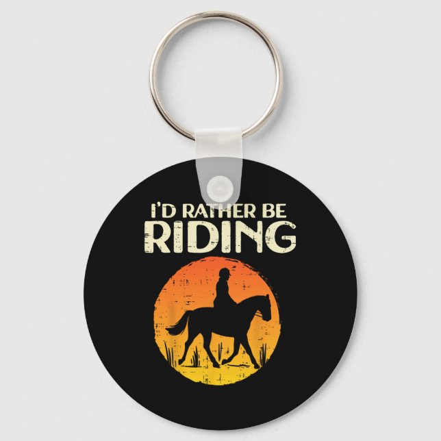 Id Rather Be Riding Susnet Horseck Equestrian Men  Key Ring (Front)