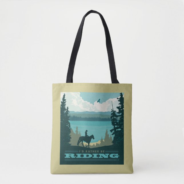 I'd Rather Be Riding Tote Bag (Front)