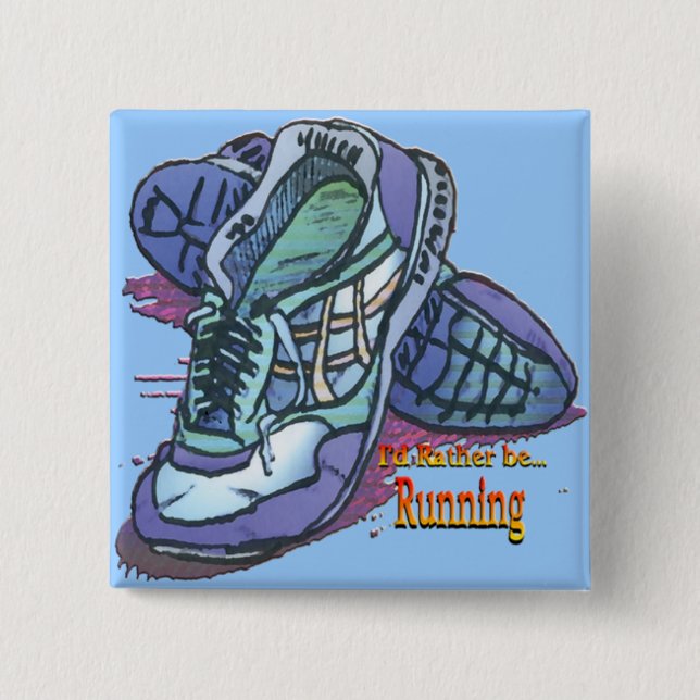 I'd Rather Be Running - Sneakers 15 Cm Square Badge (Front)