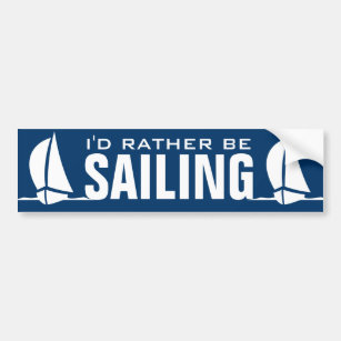 I'D RATHER BE BOATING Sticker Boat Decal Fish Cruise Vacation Ocean Lake Yacht