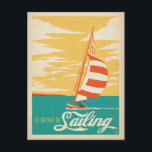 I'd Rather be Sailing Postcard<br><div class="desc">Anderson Design Group is an award-winning illustration and design firm in Nashville,  Tennessee. Founder Joel Anderson directs a team of talented artists to create original poster art that looks like classic vintage advertising prints from the 1920s to the 1960s.</div>