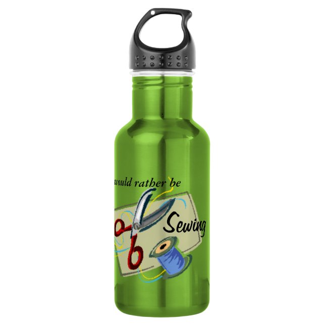 I'd rather be Sewing (colour) 532 Ml Water Bottle (Front)