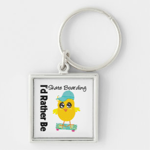 I'd Rather Be Skate Boarding Key Ring