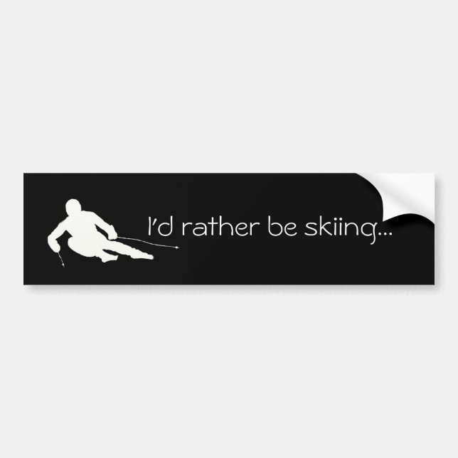 I'd rather be skiing...Bumper Sticker (Front)