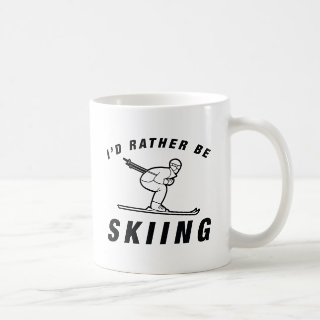 I'd Rather Be Skiing Coffee Mug (Right)