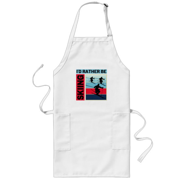 ID RATHER BE SKIING LONG APRON (Front)