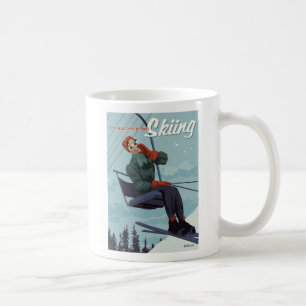 I'd Rather Be Skiing Print Coffee Mug