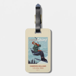 I'd Rather Be Skiing Print Luggage Tag