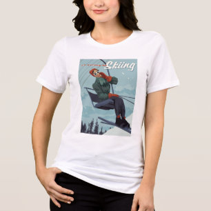 I'd Rather Be Skiing Print Tri-Blend Shirt
