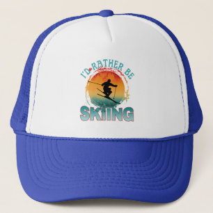i'd rather be skiing trucker hat