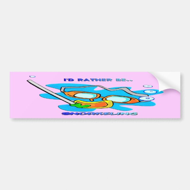 I'd Rather be Snorkelling Bumper Sticker (Front)