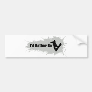 I'd Rather Be Snowboarding Bumper Sticker