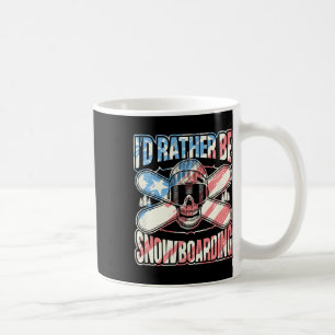 I'd Rather Be Snowboarding Skull Snowboarder Slope Coffee Mug
