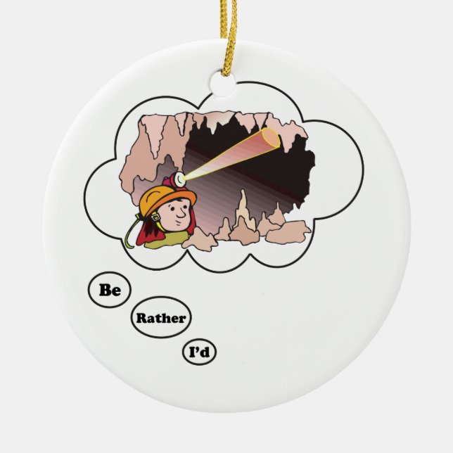I'd rather be Spelunking 2 Ceramic Tree Decoration (Front)