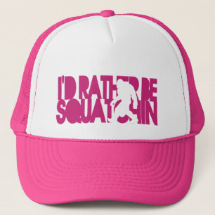 I'd rather be Squatchin' - Pink Trucker Hat