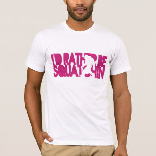 I'd rather be Squatchin - Pink & white silhouette T-Shirt