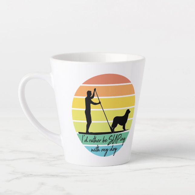 I'd Rather Be SUPing With My Dog SUP Latte Mug (Left)