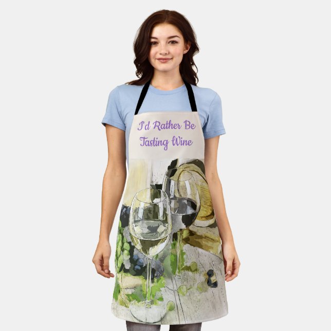 I'd Rather be Tasting Wine Apron (Worn)