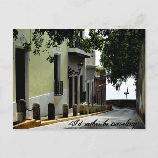 I'd rather be travelling postcard (Front)