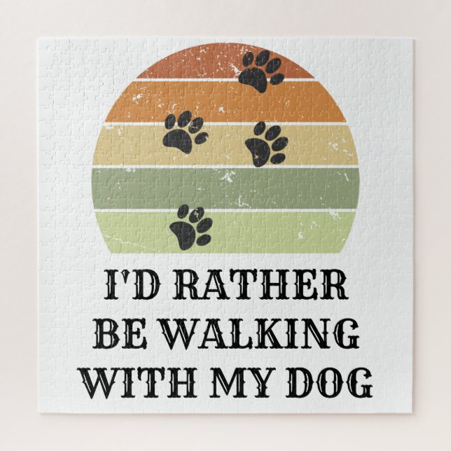 I'd Rather Be Walking With My Dog  Jigsaw Puzzle (Vertical)