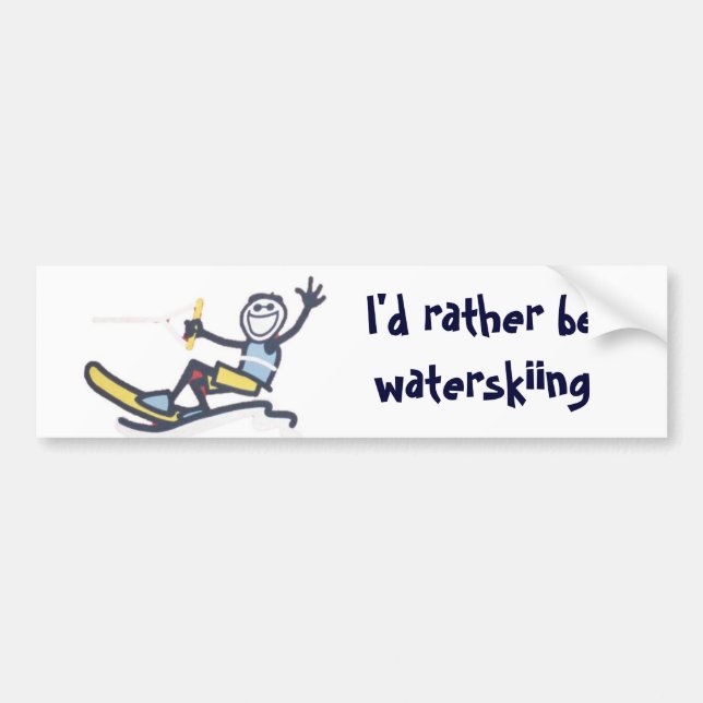 I'd Rather Be Waterskiing - Bumper sticker (Front)