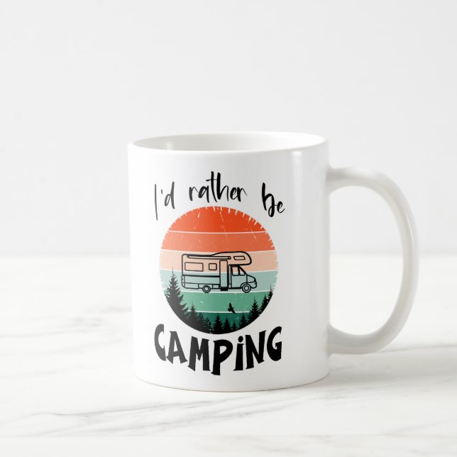I'd rather camp mobile — graphic design coffee mug (Right)