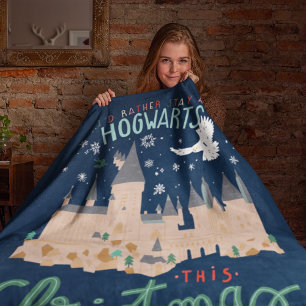 I'd Rather Stay At Hogwarts This Christmas Fleece Blanket