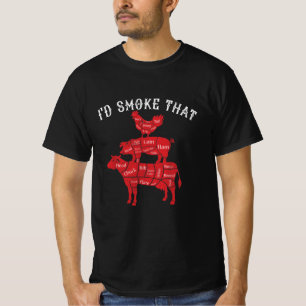 I'd Smoke That Barbecue Grilling BBQ Smoker Gift f T-Shirt