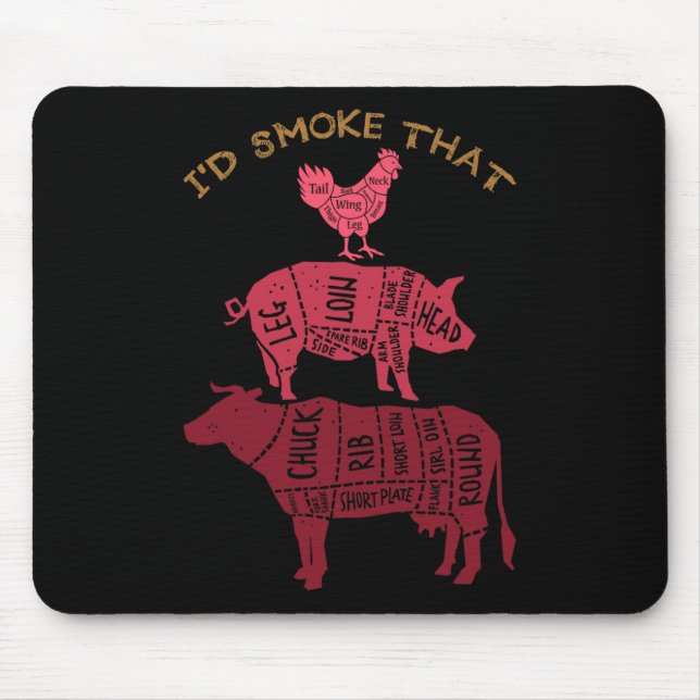 Id Smoke That Barbecue  Mouse Pad (Front)