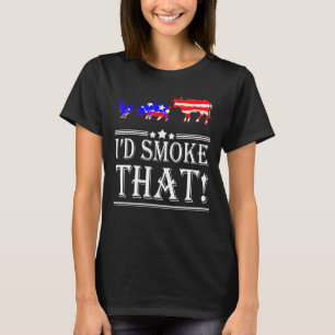 Id Smoke That Beef Chicken Pork Meat Barbecue Usa  T-Shirt
