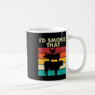 Id Smoke That Chicken Pork Beef Retro Meat Smoking Coffee Mug