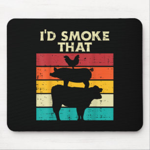 Id Smoke That Chicken Pork Beef Retro Meat Smoking Mouse Pad